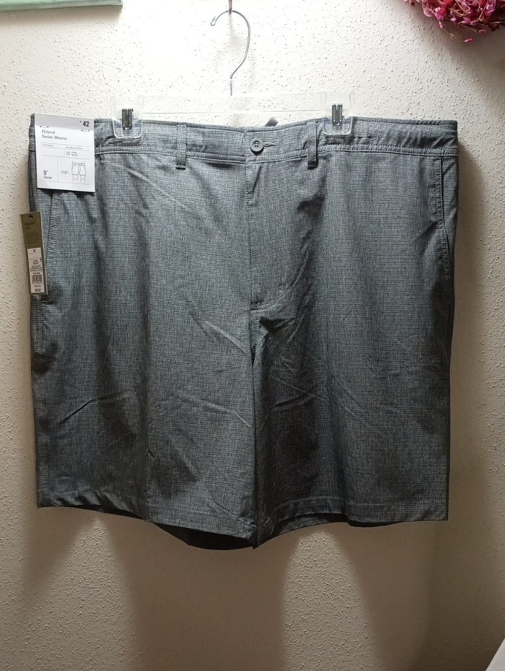 Good Fellow Mens Gray Hybrid Swim Shorts No Liner. Size 42